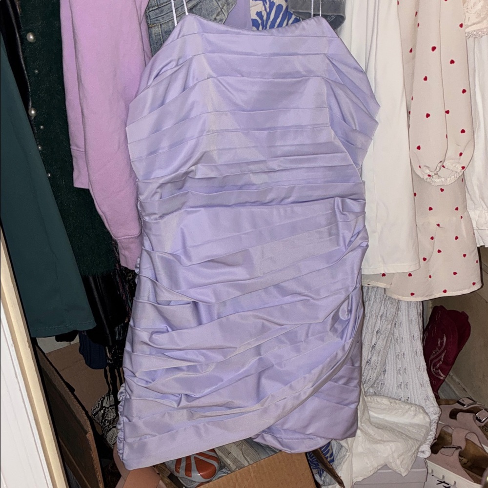 DO+BE Lavender Strapless Ruched Cocktail Dress